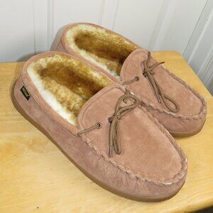 OLD FRIEND Men's Chesnut Moccasin Sheepskin/Leather Size 13 Extra Wide (5E)